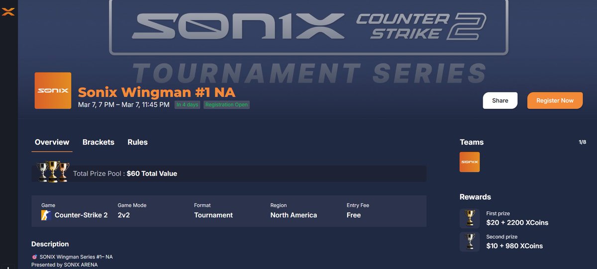 sonixarena's tweet photo. 🚨CS2 WINGMAN TOURNAMENT🚨

NORTH AMERICAN🇺🇸🇨🇦
FREE ENTRY - $$ PRIZE

Register with the link below ⬇️ 

#CS2 #tournament #esports #gaming https://t.co/8OkBikPiCO