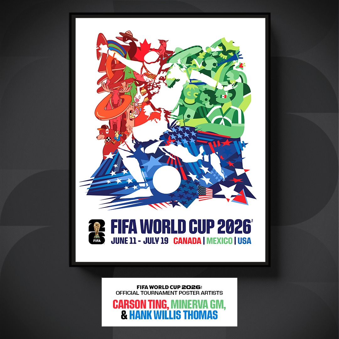 FIFAWorldCup's tweet photo. The Official #FIFAWorldCup Poster. 🇨🇦🇲🇽🇺🇸