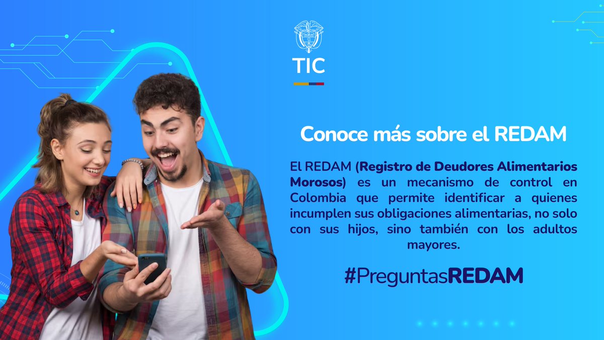 Ministerio_TIC's tweet photo. El REDAM impulsa el cumplimiento de las obligaciones alimentarias, velando por el bienestar de quienes dependen de ellas. Una forma de promover la responsabilidad y la protección familiar.

#REDAM #GobiernoDigital #Responsabilidad #EstadoDigital https://t.co/80euImn8Yb
