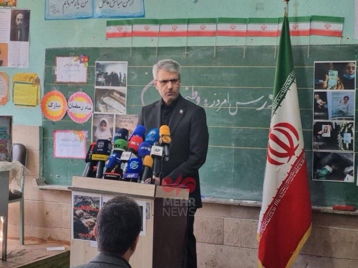 IsraelWarRoom's tweet photo. ⚠️ Images circulating online show IRGC terrorists are using schools in Iran for meetings, press conferences, and military activity — exploiting civilian infrastructure for terrorism.

Tehran and its terror proxies across the region all use the same playbook. https://t.co/eQUY4gHVNr
