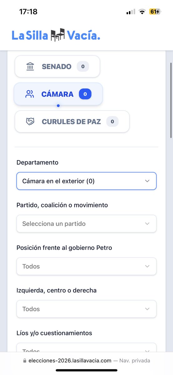 MirandaGV_'s tweet photo. Vi el tarjeton interactivo de la @sillavacia pero para mi sorpresa no incluyeron a Cámara en el exterior 😂

Llevo todo el mes pensando por quien votar, ni hay publicidad en redes, o propuestas relevantes… los Colombianos en el exterior no valemos un peso https://t.co/N7IPeWgfAx