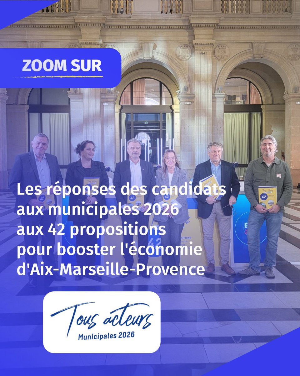 Les candidats d'Aix-Marseille-Provence aux municipales 2026 s'emparent des 42 propositions pour booster l'économie du territoire.

Les Municipales ne sont pas seulement un rendez‑vous politique : c’est aussi un moment clé pour imaginer l’avenir économique de notre territoire.

En