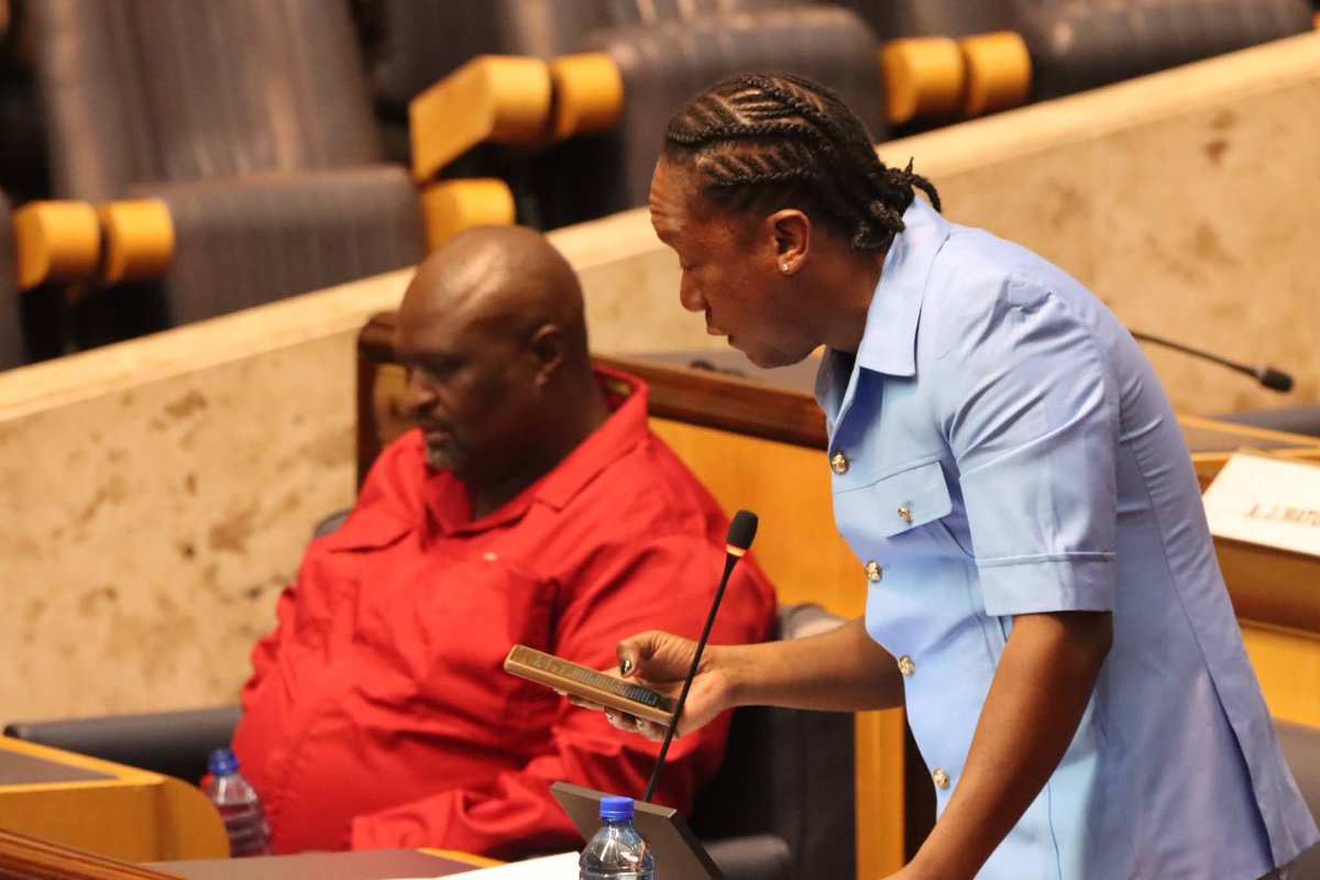 NWPGOV's tweet image. North West Provincial Legislature Sitting earlier today with its members debating the 2026 State of the Province Address as delivery last week on Thursday by Premier Lazarus Kagiso Mokgosi. #NWPG #NWPL #NWSOPA2026 #BuildingAProvinceThatWorksForAll