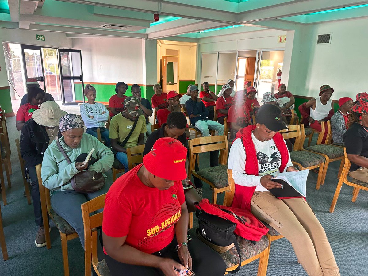 EFF_FreeState's tweet photo. ♦️IN PICTURES♦️

EFF TBN Sub-Regional leadership led by the Chairperson, Fighter Beleme Thomas met with branches in Thaba Nchu at the Civic Centre to map out a way forward for the upcoming local government elections and to build strong EFF branches that will take the organisation to win wards.

Grassroots efforts are what we know, to amplifying marginalized voices and spark collective action.

#VictoryOrDeath
