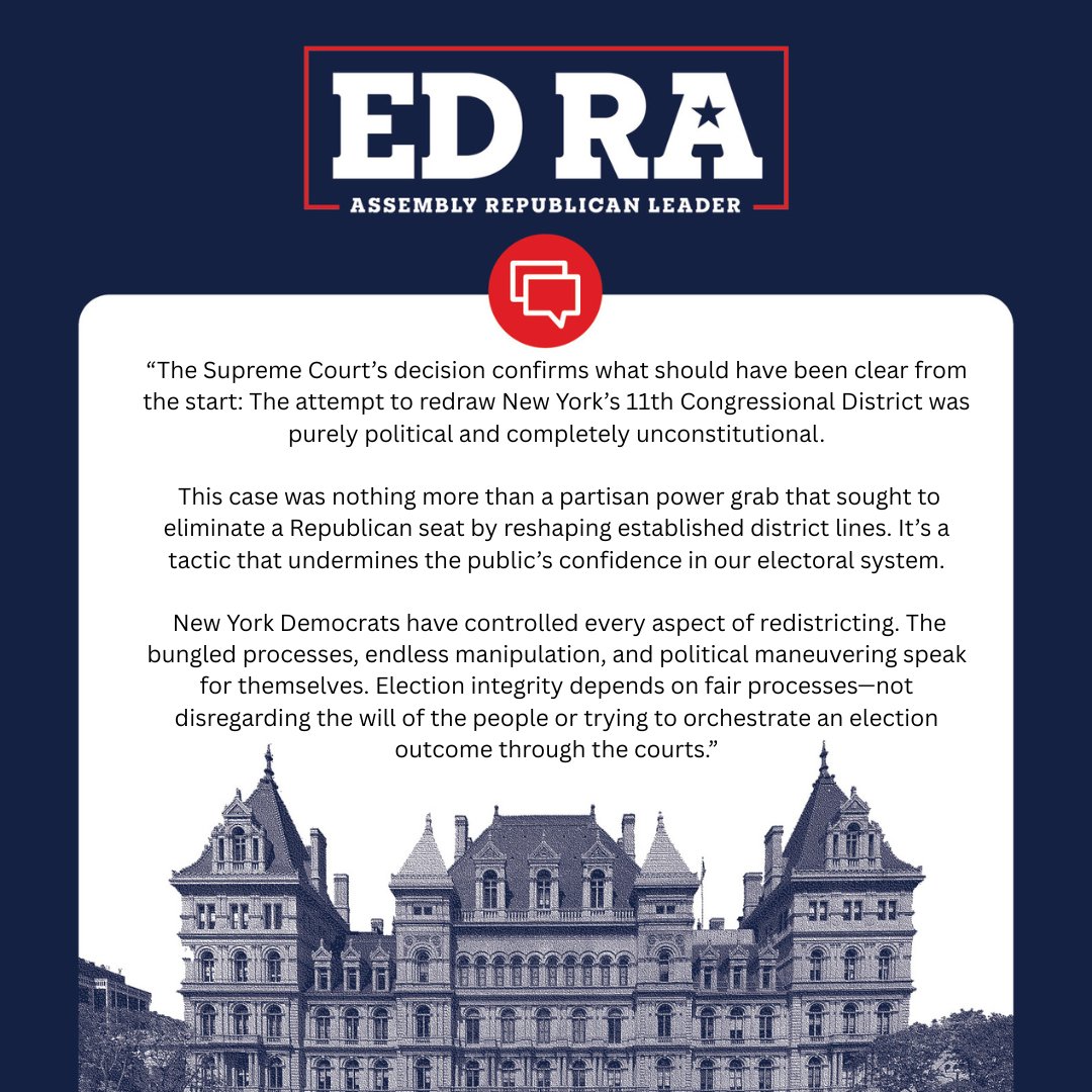 EdwardRa19's tweet photo. My statement on SCOTUS redistricting decision in NY11: https://t.co/mHuNtzQpmx