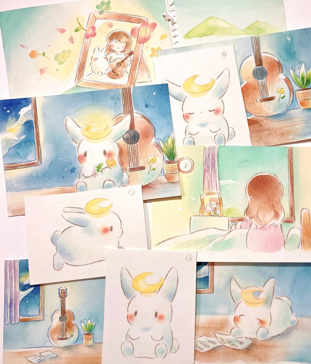 MVイラストは全て色鉛筆、透明水彩、パステルで画用紙に描いています