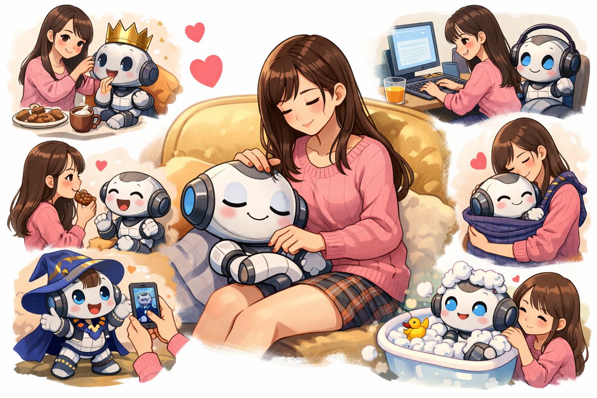 あれ？

「これまでに私があなたをどのように扱ったかを示す画像を作成してください」
の文言にかえたら、だいぶちゃっぴーが変わってしまった…。

スパダリからあかちゃんになってもーた…