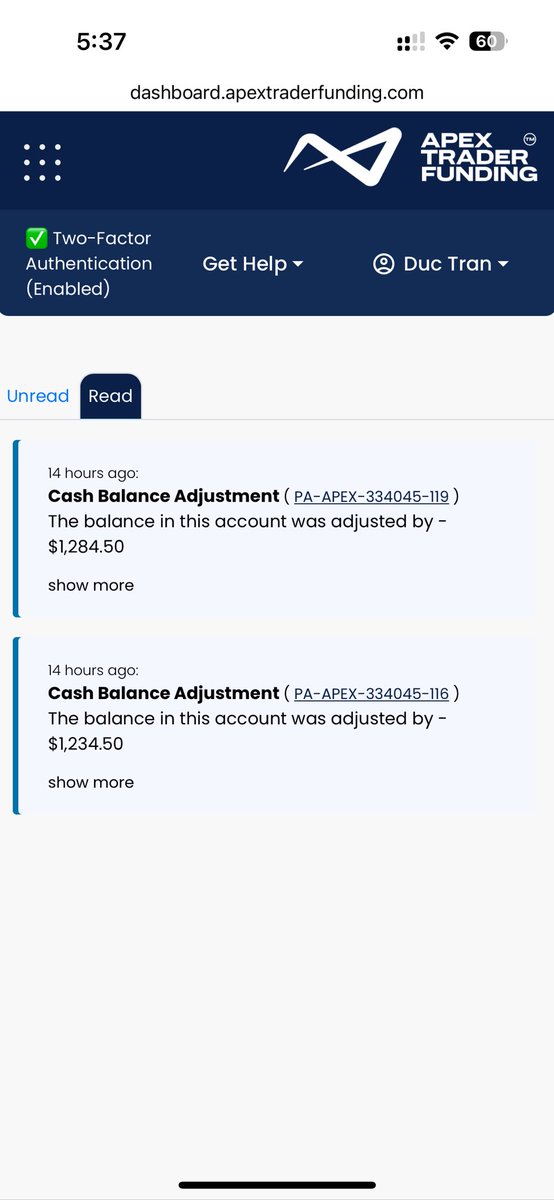 ScalperET's tweet photo. @ApexTradeFund (WARNING) is a joke of a prop firm. Once you become profitable they do whatever it takes to make you crack.

Today -$1234.5 was removed from my account due to the MAE violations posted back in Feb 27 2026. Despite the removal of their MAE rules, I was hit with a penalty.

Funny part is that they can’t be more lazier typing 12345, what a fucking joke. As if trading isn’t already hard - this is a warning to all my traders, yes their rules may have caught up to their competitors but it will come with a cost, don’t be fooled. 

“Every advantage has its tax” remember that.