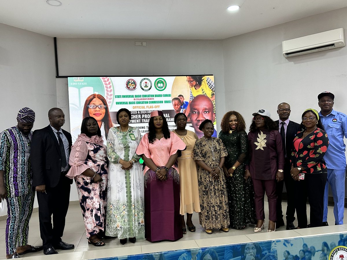 EDO STATE UNIVERSAL BASIC EDUCATION BOARD (SUBEB ) IN COLLABORATION WITH UNIVERSAL BASIC EDUCATION COMMISSION (UBEC) FLAGS OFF TEACHERS PROFESSIONAL DEVELOPMENT (TPD) TRAINING PROGRAMME 

#EdoSUBEB
#UBEC