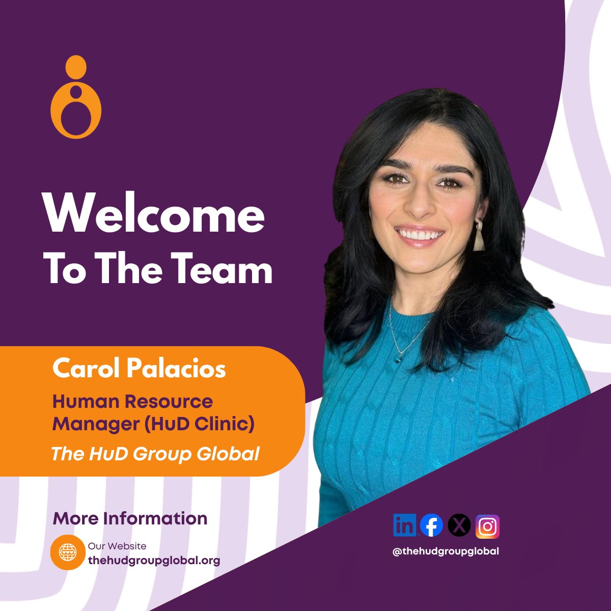 thehudgroup's tweet photo. We’re excited to welcome Carol Palacios to The HuD Group Global as Human Resource Manager (HuD Clinic).

Strengthening people. Strengthening systems. Strengthening impact.

Welcome to the team, Carol!

#TheHuDGroupGlobal @yawperbi https://t.co/8ESVuZfZYD