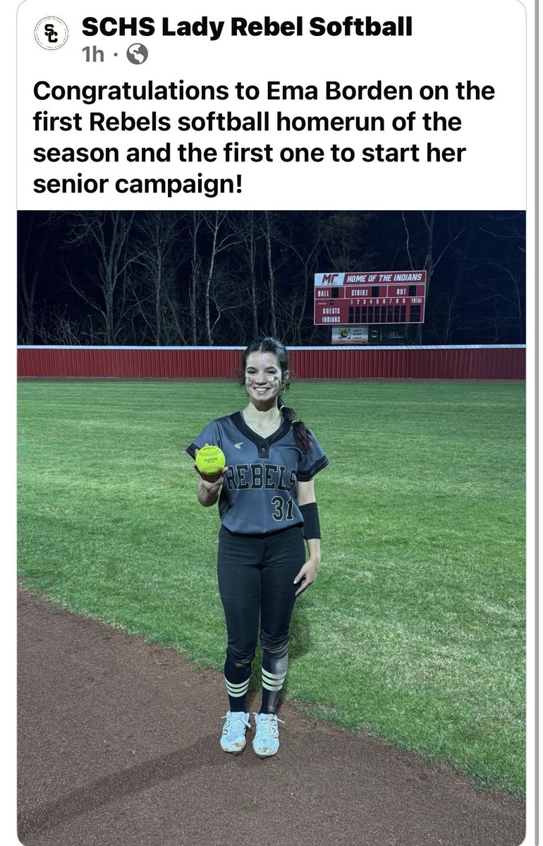 emaborden2026's tweet photo. First at bat of the season! Over left field fence.
Just getting started. #RollCougs #softball #FirstAtBat
@SCCougsSoftball
@nxt1sports @IHartFastpitch https://t.co/0C1o31khnv
