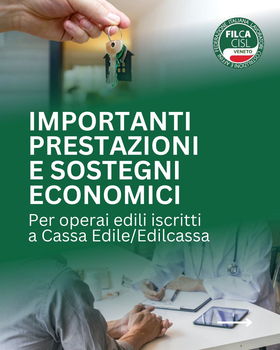 FilcaVeneto's tweet photo. IMPORTANTI PRESTAZIONI E SOSTEGNI ECONOMICI:
-Bonus affitto e mutuo
-Prestazione per gravi patologie
-Sostegno allo studio per figli di operai deceduti sul lavoro.
Contatta la tua sede provinciale per sapere come fare domanda. 
#FilcaCislVeneto https://t.co/p4xzlQR1M2