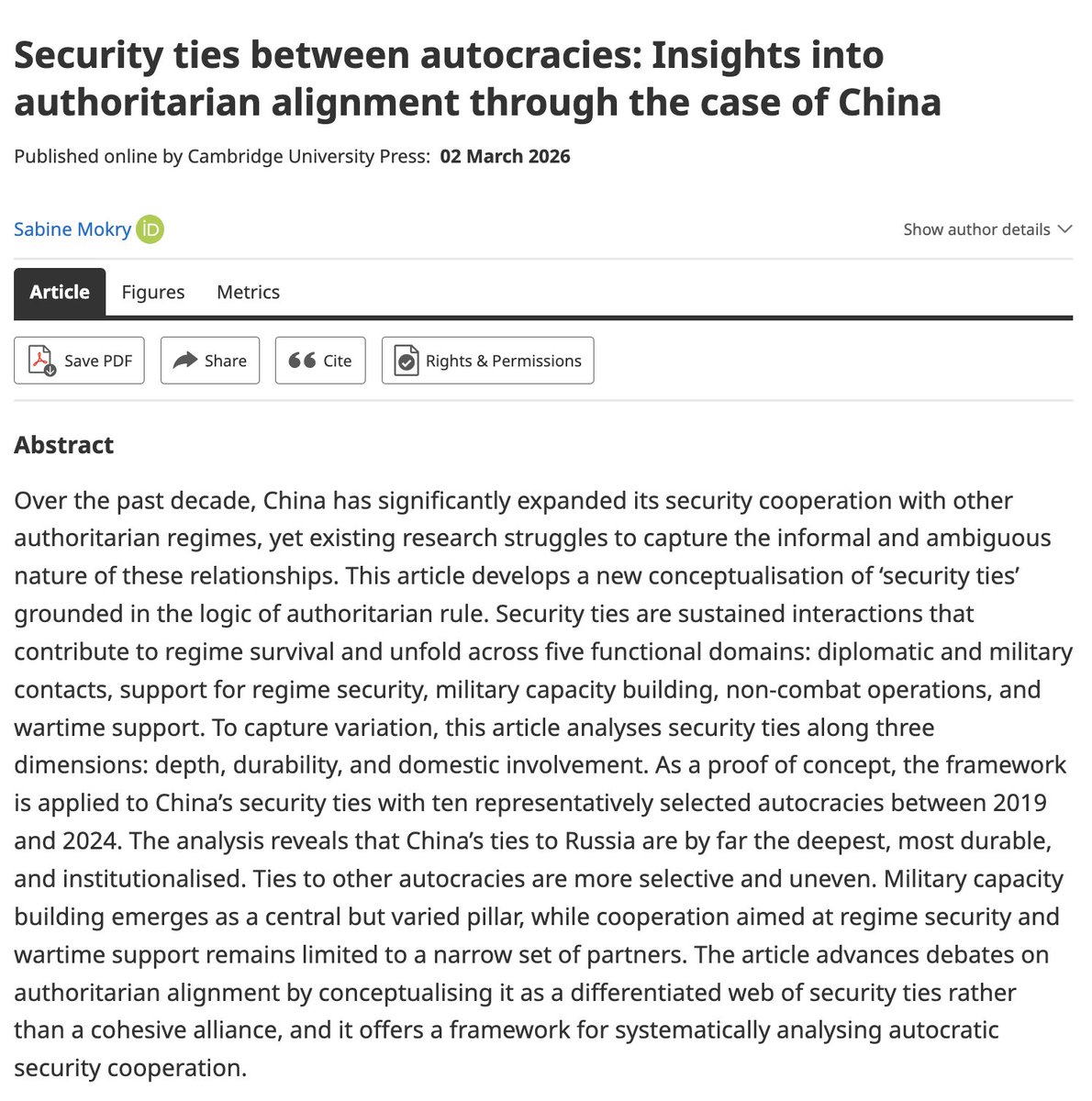 European Journal of International Security tweet media