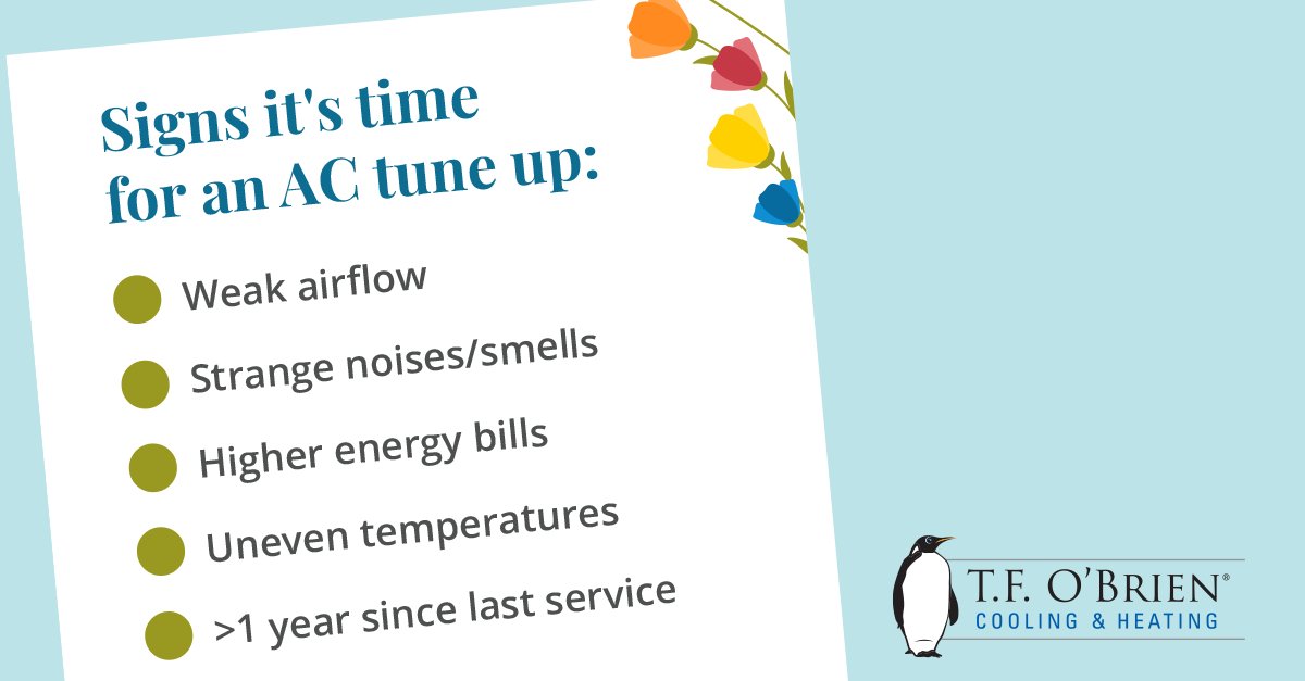 Here are a few signs it’s time for AC maintenance from T.F. O'Brien:
• Weak airflow
• Strange noises or smells
• Higher energy bills
• Uneven temperatures
• It’s been over a year since your last service
Schedule your maintenance today: 516.488.1800