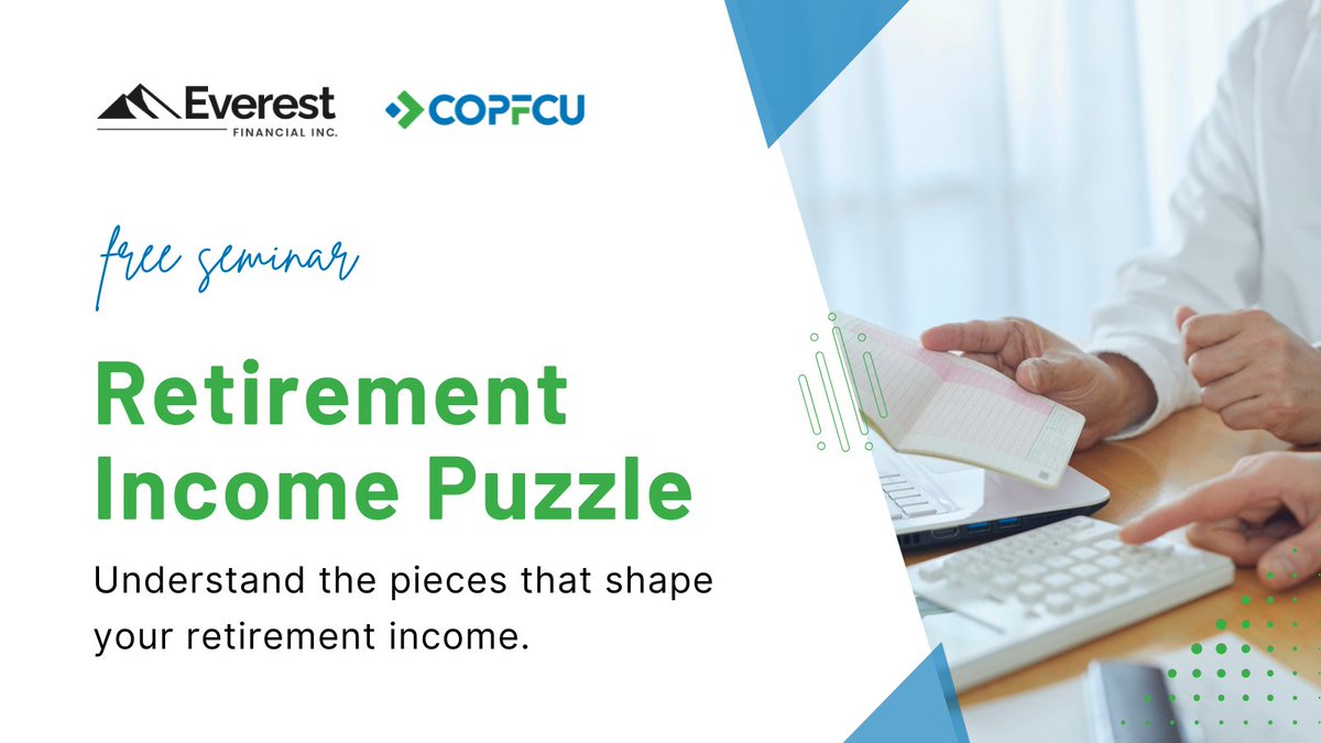 COPFCU's tweet photo. Free Retirement Seminar
Learn how components like longevity, taxes, healthcare expenses, and market changes come together to shape your retirement income strategy.

📅 Thursday, March 12 | 6:00 pm
📍 Boudinot LaRosa’s — Cincinnati, OH
Register here: https://t.co/YGC32MBYzj https://t.co/XjiaNUF8LV