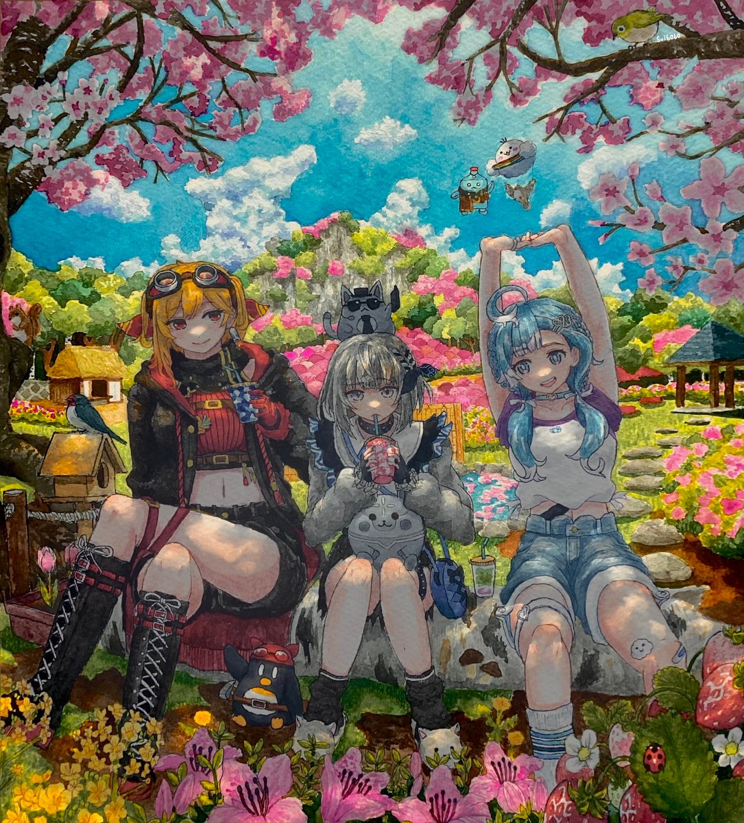 I drew a Spring Picnic🌸 ( Just between you and me, I got the