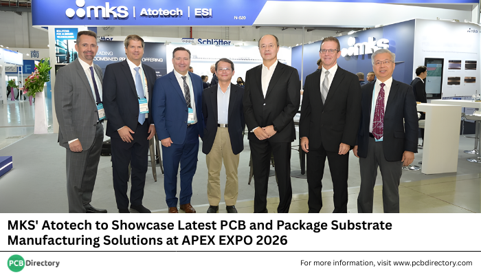 PCB_Directory's tweet photo. MKS announced that its strategic brands Atotech and ESI will showcase advanced manufacturing solutions for PCB and package substrate production at APEX EXPO 2026.
Read More: https://t.co/4hgc1GOeQM
#printedcircuit #industry #news #pcbmanufacturing #hd #substrates https://t.co/2AiWPYocnd