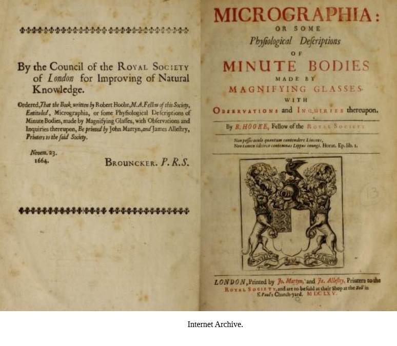 SueCooperBridge's tweet photo. #HistoryNotes📜🔬
#OTD 1703 d. the brilliant #RobertHooke FRS. Pepys said of his #Micrographia "Before I went to bed I sat up till two o’clock in my chamber reading of Mr. Hooke's Microscopicall Observations, the most ingenious book that ever I read in my life". You can see why. https://t.co/DcYlX0RoSR