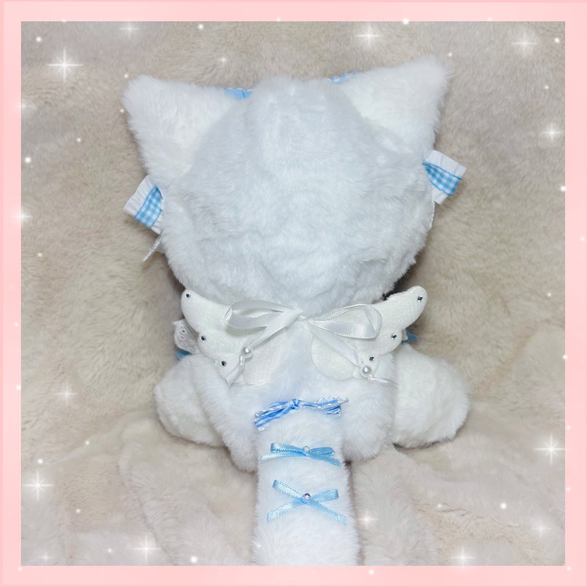 ᴺᴱᵂ♡ 水色チェックのぬい服（着ぐるみ）です🩵🤍 15〜16cmのぬい