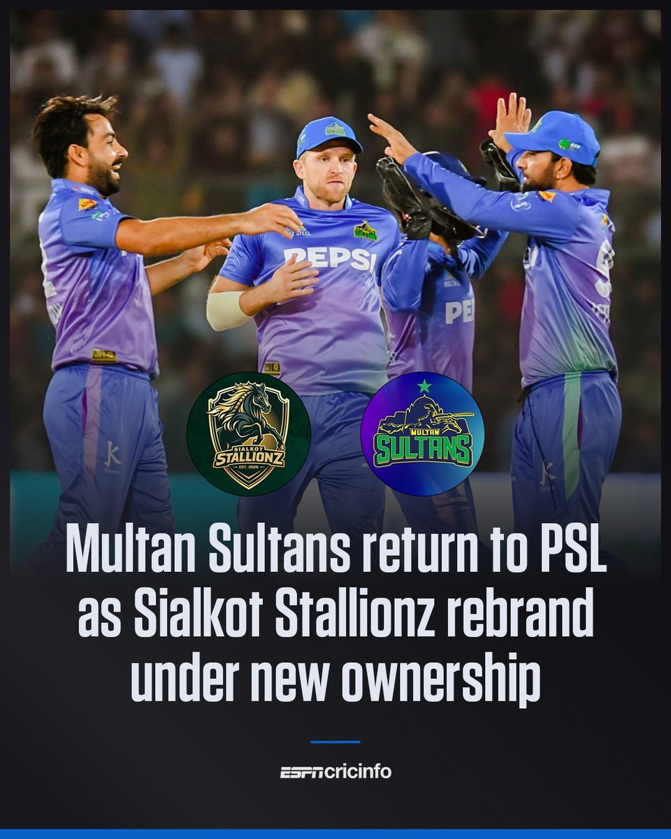 cricinfo's tweet photo. Multan Sultans are back!

🔗 https://t.co/5YaRQQa9to https://t.co/MBKPz74Yxz