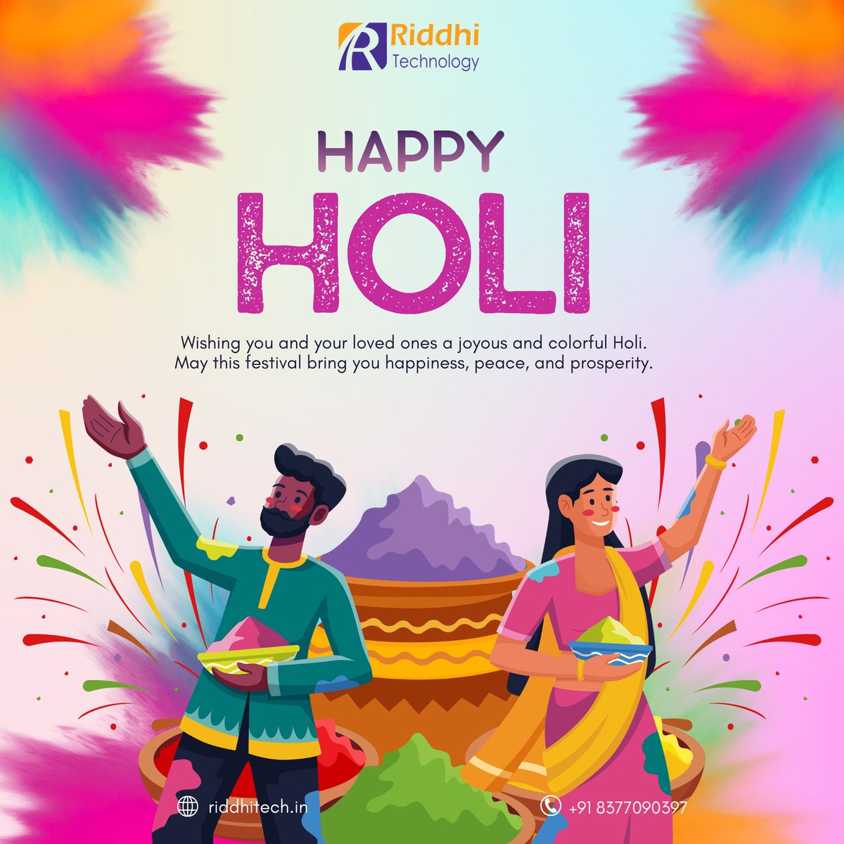 Riddhitech1's tweet photo. Let this festival of colors bring,
Fresh beginnings and the joy of spring.
With gratitude, optimism, and unity,
Wishing you a meaningful Holi filled with opportunity.

#HappyHoli #Holi2026 #FestivalOfColors #HoliCelebration #HoliFestivities #CelebrateHoli #RiddhiTechnology https://t.co/KymJ2efUQt