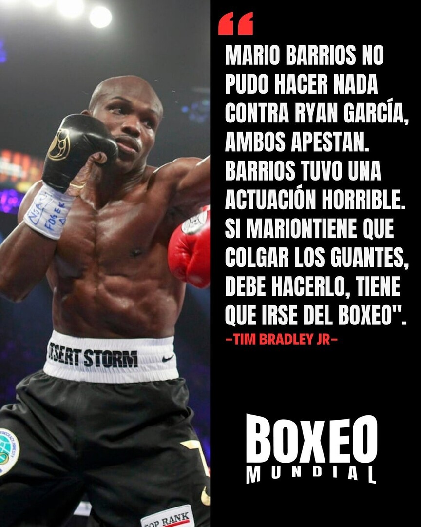 BoxeoMundial's tweet photo. Tim Bradley Jr ๐บ๐ธ sugiere a Mario Barrios ๐บ๐ธ ๐ฒ๐ฝ retirarse del boxeo muy pronto ๐ฅ ๐
#Boxeo #Boxing #MarioBarrios #TimBradley https://t.co/0oCSCrL2gq