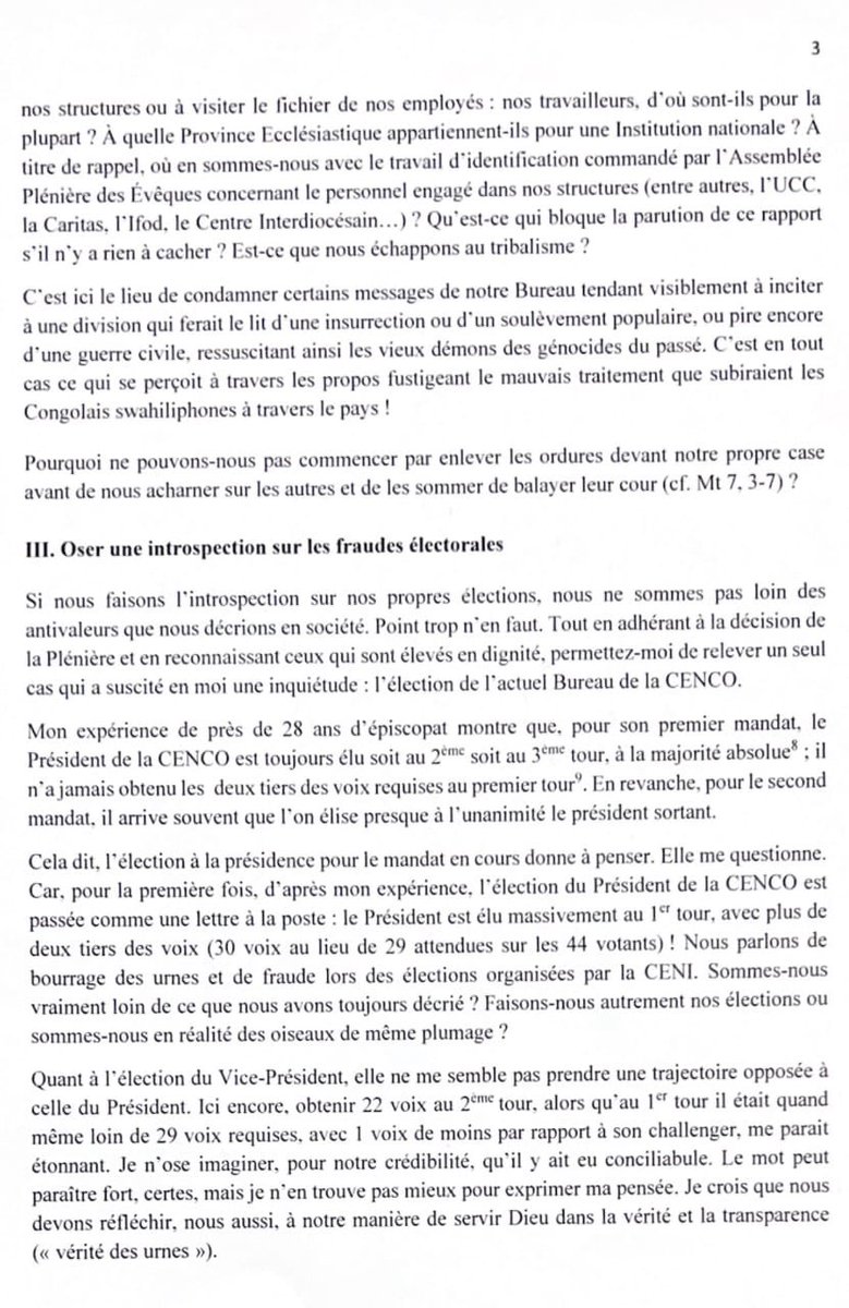 DBeledu's tweet photo. #RDC‼️ Quand l’évêque de MBUJI-MAYI recadre la #CENCO « au nom de la vérité ». https://t.co/FYIBpJD7YD