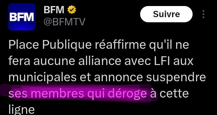 « Ses membres qui déroge » avec le verbe au singulier. 
Même BFM n'arrive pas à croire qu'il y a plus d'un adhérent à Place publique.