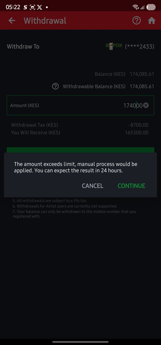 carleyjay123's tweet photo. @lilbaby_1_ Naenda kutoa inasema i reached limit ..nikiweka 1k inatoka past 5 k haitoki https://t.co/um2skfedbR