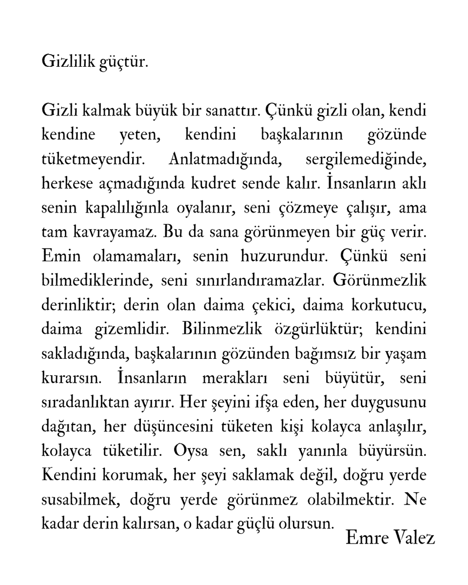 emrevalez's tweet photo. Gizlilik güçtür. https://t.co/4BVaOdIaz3