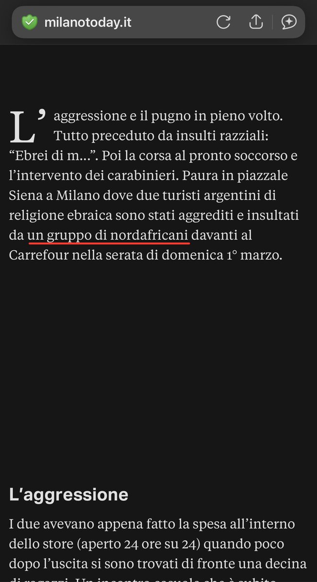 <a href="/eziomauro/">Ezio Mauro</a> Gli aggressori sono dei maomao marocchini, qui in Italia grazie alle complicità di sinistri, cattocomunisti, ecc.
Così, tanto per completezza d’informazione: milanotoday.it/cronaca/turist…