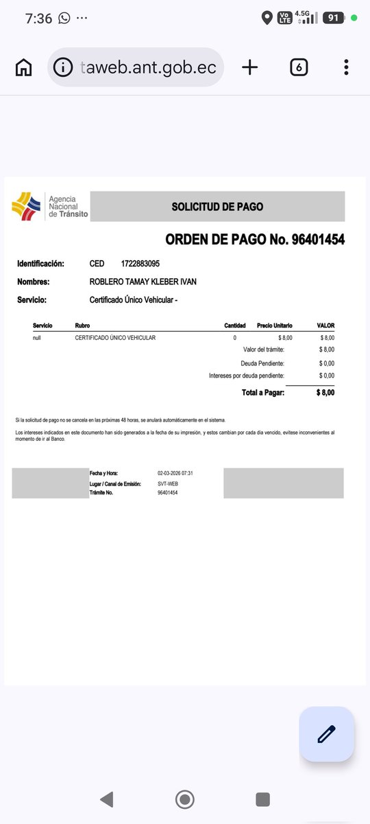 klebertusinpunk's tweet photo. @ANT_ECUADOR  Saludos,,,, 
Me puede ayudar 🙏 por favor
Ayer Pagué x un certificado único vehícular y todavía no llega a mi correo 😔..... Gracias ayuda https://t.co/OQbcnfkwIZ