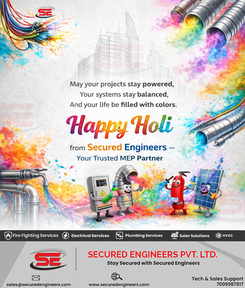 SecuredEnginee2's tweet photo. 🎨 Color Your Projects with Performance

This Holi, may every connection stay strong,
Every system stay efficient,
And every milestone be achieved with confidence.

Because strong foundations create vibrant futures.

🌐 https://t.co/gTtlZkN57L
📞 7009987817

#Holi2026 https://t.co/JGZNzoVKBz