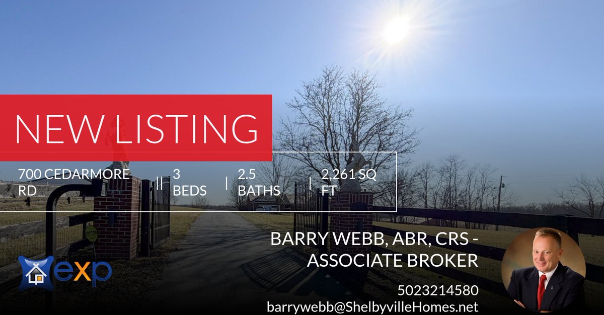 barrywebb's tweet photo. 📍 New Listing 📍 Take a look at this fantastic new property that just hit the market located at 700 Cedarmore Rd in Bagdad. Reach out here or at 5023214580 for more information

Listed by
Barry Webb
eXp Realty, LLC
(502) 321-4580 https://t.co/QI7o3NVDUu https://t.co/vmUekT3VXQ