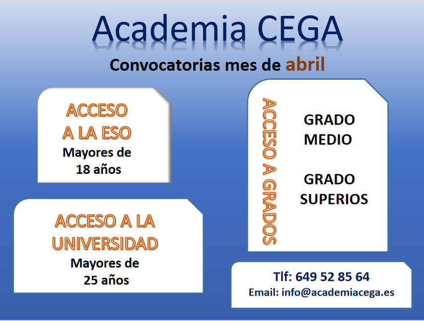 AcademiaCEGA's tweet photo. Clases de apoyo y refuerzo en la Academia #CEGAenTriana Sevilla, para afrontar con éxito los exámenes del mes de abril.
https://t.co/vEOCEshF8X
☎️649 52 85 64
#AccesoESO #ESO #AccesoGrados #GradoSuperior #GradoMedio #AccesoUniversidad https://t.co/1c73D1R4Hg
