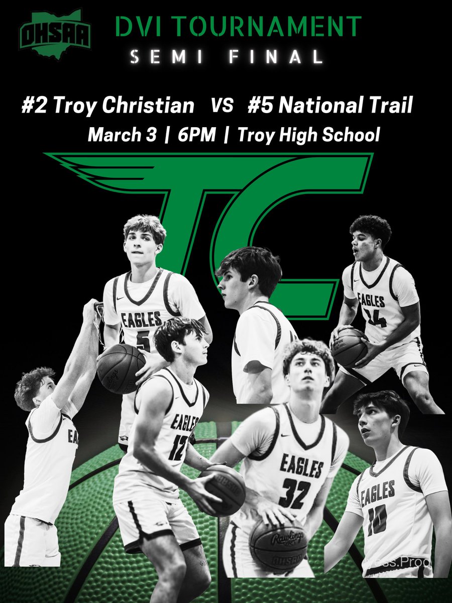 CoachZawadzki's tweet photo. 🏀🔥 DVI DISTRICT SEMI FINAL 🔥🏀
#2 Troy Christian vs. #5 National Trail
🗓 3/3/2026
⏰ 6:00 PM
📍 Troy High School
It’s win-or-go-home time. Leave it all on the floor and let’s punch our ticket to the District Final. 👊🏻
#WeAreTC #tchoops https://t.co/23wZs6kAiU