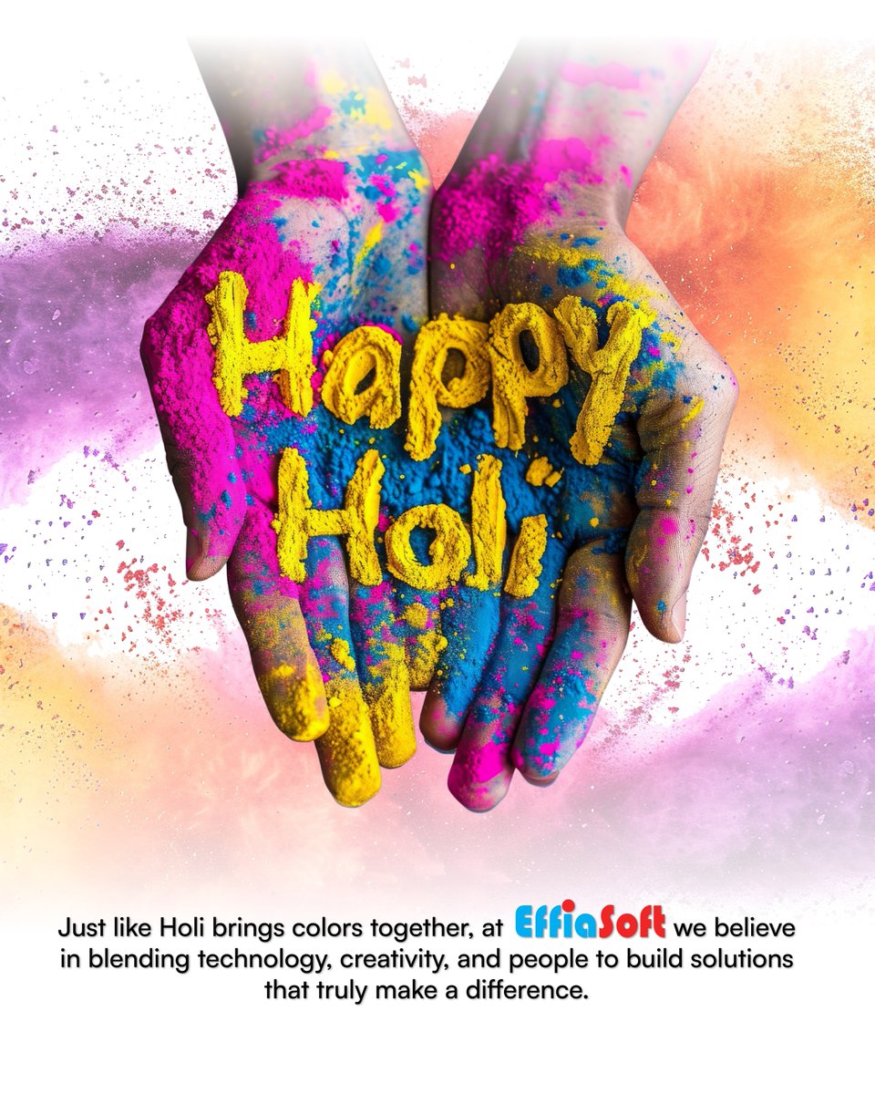 EffiaSoft's tweet photo. Colors unite. 🌈Innovation inspires. 💡
At #EffiaSoft, we blend technology and creativity to build impactful solutions.
Wishing you a vibrant #HappyHoli 🎉
#TechIndia #Innovation #DigitalSolutions #SoftwareDevelopment #StartupIndia #BusinessGrowth #ITCompany #FestivalVibes #holi https://t.co/jP1F07TQDl