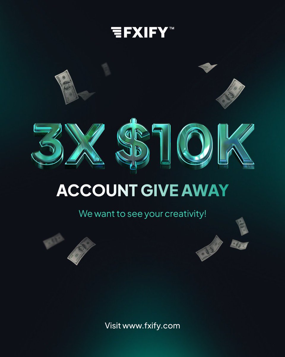 Giveaway 🎁

3 x $10k account from <a href="/fxifycom/">FXIFY</a> 

All you have to do is…

1. Follow <a href="/fxifycom/">FXIFY</a> <a href="/iamdakejr/">I AM DAKE JR 💛</a> 
2. Repost and tag 2 friends 
3. Sign up here so allocation of account will be easy: trader.fxify.com/purchasechalle… 

Announcing winners soon. Repost.