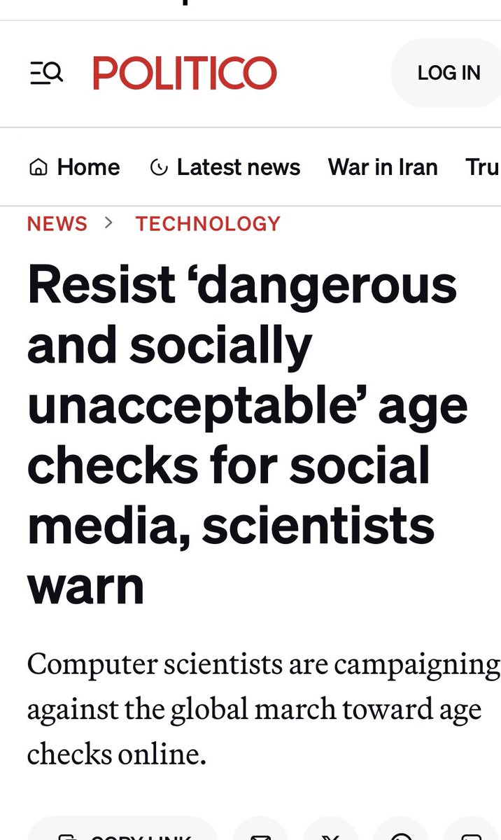 alanvibe's tweet photo. Resist ‘dangerous and socially unacceptable’ age checks for social media, scientists warn

No to U16 Social Media Ban!

371 security and privacy academics across 29 countries said the technologies being rolled out are not effective and carry significant risks... for security, privacy and people’s freedom and autonomy

Computer scientists are campaigning against the global march toward age checks online.

Stand Together against this - it will only mean digital  verification for all #notodigitalid