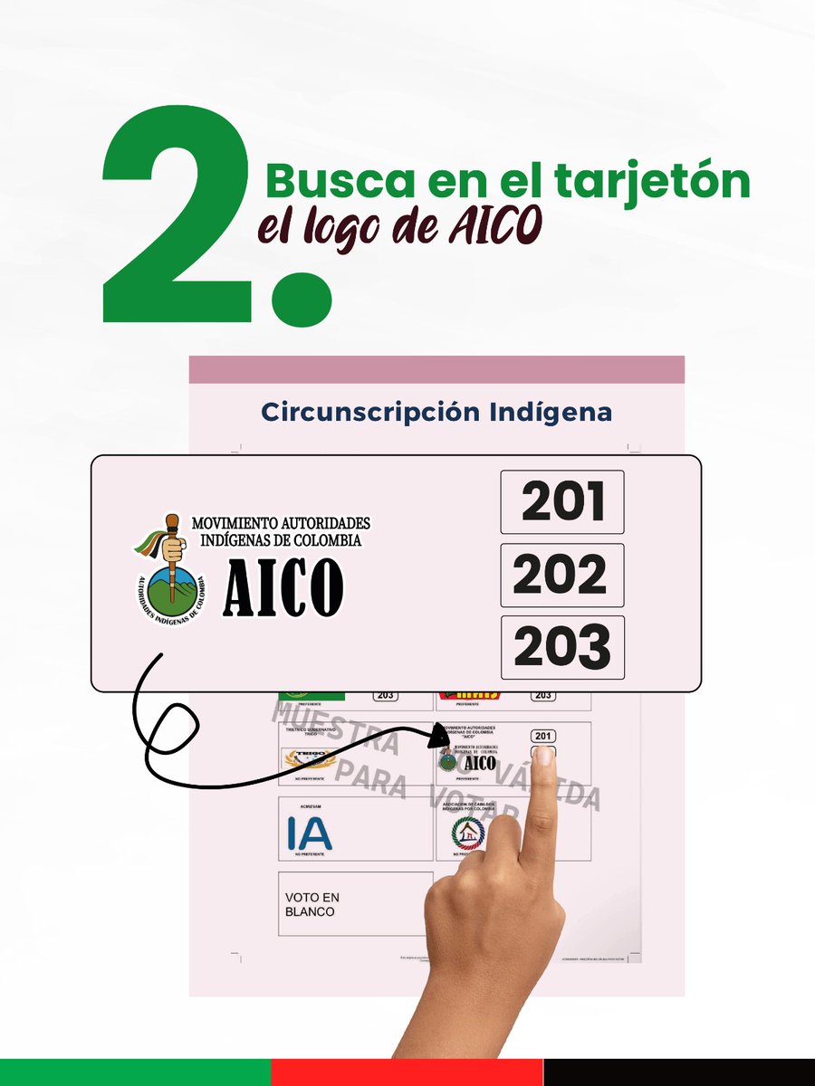 JesusCuasapud's tweet photo. Aquí te enseñamos cómo votar por Taita Jesús Cuasapud al Senado de la República por la Especial Indígena: paso a paso, de manera clara y sencilla, para que tu decisión se vea reflejada correctamente en el tarjetón este 8 de marzo. 🗳️

#TaitaJesúsCuasapud #SomosAICO201 https://t.co/mTbuRu3ekQ