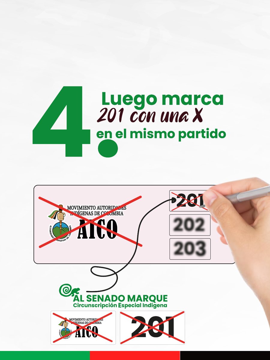 JesusCuasapud's tweet photo. Aquí te enseñamos cómo votar por Taita Jesús Cuasapud al Senado de la República por la Especial Indígena: paso a paso, de manera clara y sencilla, para que tu decisión se vea reflejada correctamente en el tarjetón este 8 de marzo. 🗳️

#TaitaJesúsCuasapud #SomosAICO201 https://t.co/mTbuRu3ekQ