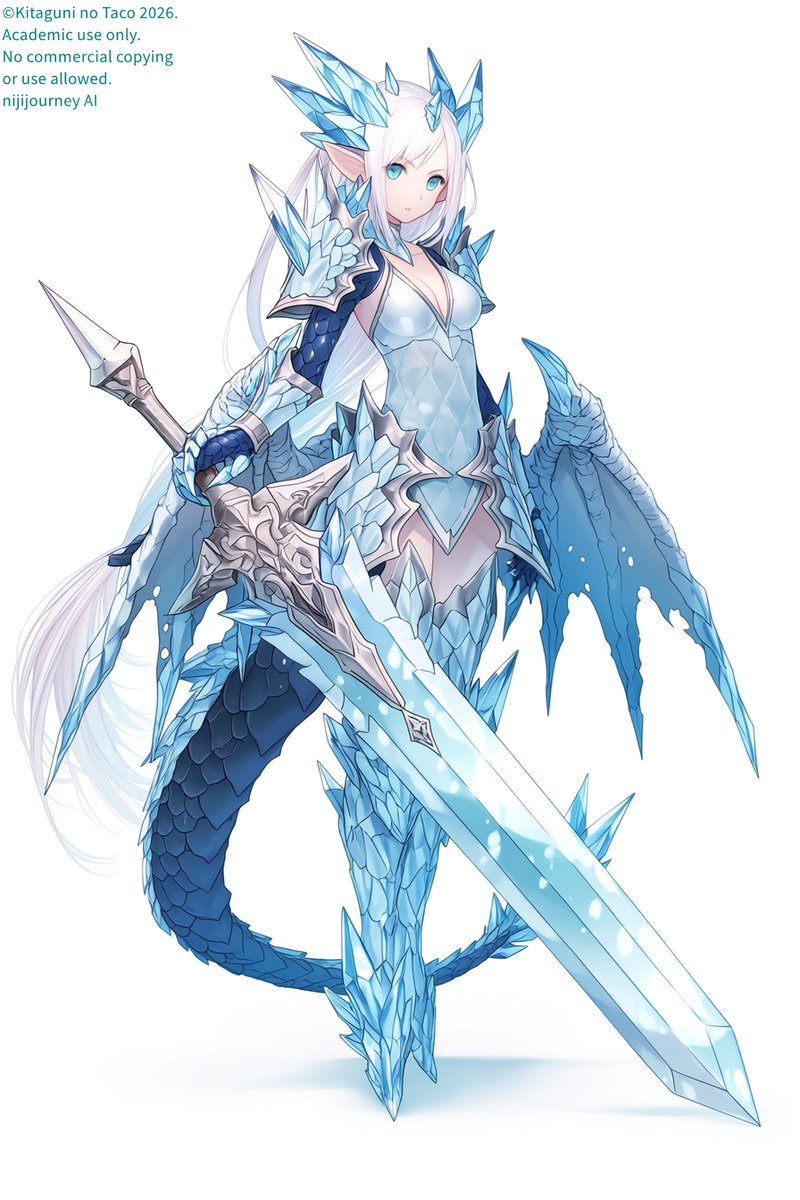 クリスタルドラゴン娘 #ドラゴンガール #niji7 実験用プロンプト