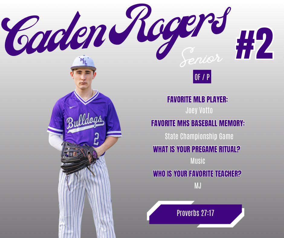 mhsdawgbaseball's tweet photo. Today’s the day‼️⌛️

The final Senior in our countdown is #2, Caden Rogers! Good luck and make the most of your Senior season! https://t.co/jOJRE7lM6r