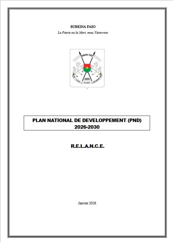 sigbf's tweet photo. PLAN NATIONAL DE DEVELOPPEMENT (PND) 2026-2030

Téléchargez 👇👇👇
https://t.co/NdXpr9oBop

#Com_Gouv_BF 
#SIGBurkina 
#BurkinaFaso https://t.co/evurbdE83U