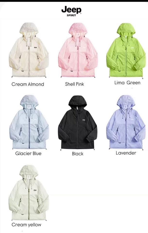 minttt_s's tweet photo. ꕀ .* 🧃⸝⸝⸝ #prewithmamint 🛺 ⋆｡
☀️Jeep Spirit UPF50 Sun Protection Jacket
เสื้อกัน UV50%  ใส่สบาย ไม่ร้อน 

มี 5 สี : Cream almond / shell pink / Lima green / Glacier Blue / Black / Lavender 
Size : XS-3XL

🧺 : 499.- 
🧸 : รอ 4-6 week https://t.co/Nt8191C3Jf