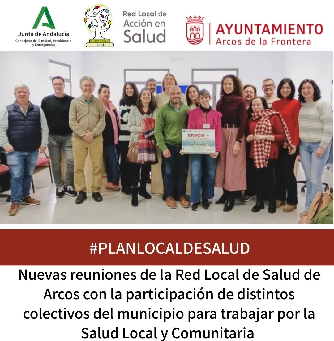 AndaluciaRELAS's tweet photo. #ArcosRELAS Avanza en la Red Local de Salud del municipio gracias a todos los colectivos que participan de manera incansable para que su pueblo sea mas saludable.
#relas #saludarcos
@saludand @ArcosCiudad @VidaSaludAnd @easpsalud @nihunu https://t.co/7YPSXfSbHH