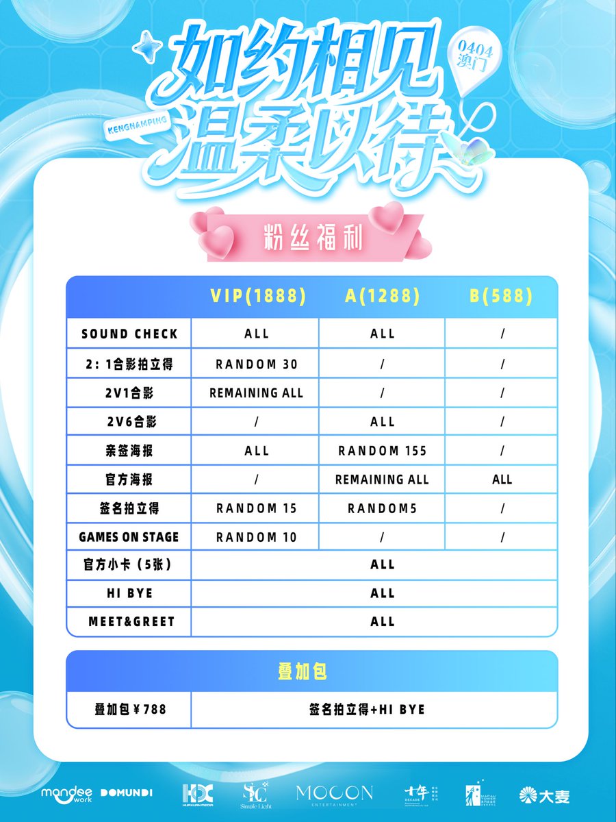 【2026 KengNamping Macau
Fanmeeting】

🗓️Date: 2026.04.04

📍Venue: Grand Auditorium,4th Fl,
Macau Tower Convention &amp; Entertainment Centre,China

🎫Ticket Sale: Damai
2026.03.05 | 18:00

🎁Add-on Package: 
2026.03.06 | 18:00

<a href="/harit_keng/">Harit_keng (DuckMan 🦆)</a> <a href="/nampingnapat/">Namping</a>
#KengNampingFanMeetInMacau