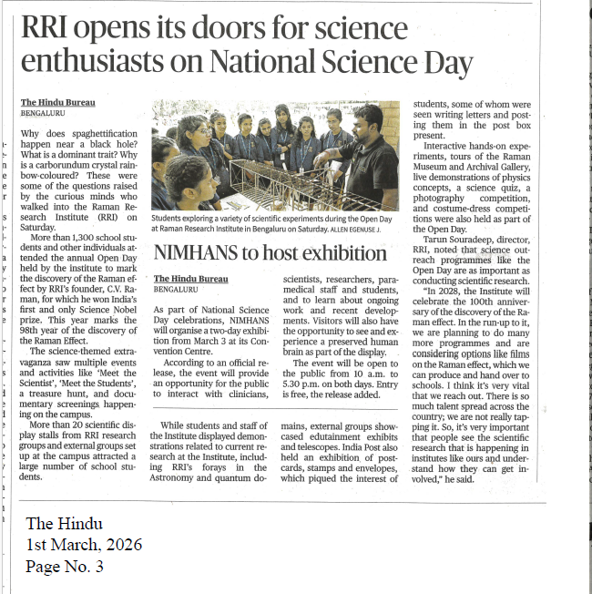 Yi_edu's tweet photo. Featured in the news! 📰
Our participation in the National Science Day program at Raman Research Institute was highlighted in The Hindu and Prajavani. Proud to see our students’ innovation and dedication recognized in the media!
#NationalScienceDay #InTheNews #STEMEducation https://t.co/8uYIt9RiGu