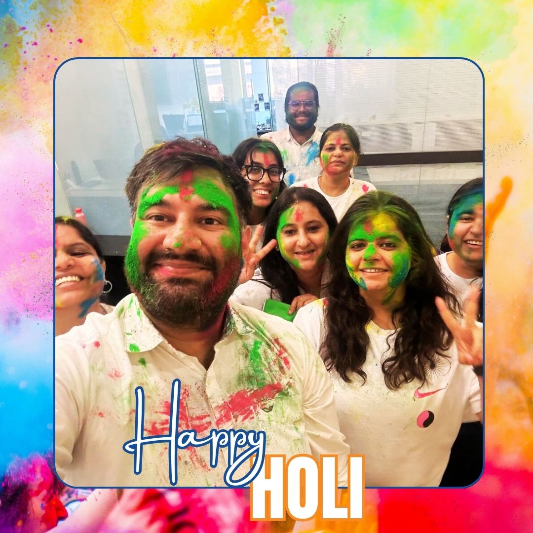Cumulus_PR's tweet photo. Colours, laughter, and festive cheer at Cumulus HQ!

Some familiar faces were missing so we made sure to double the fun in their honour! 

Wishing everyone a very bright and Happy Holi from Team Cumulus 🫟

#HappyHoli #CumulusPR https://t.co/UjFJlyXGiA