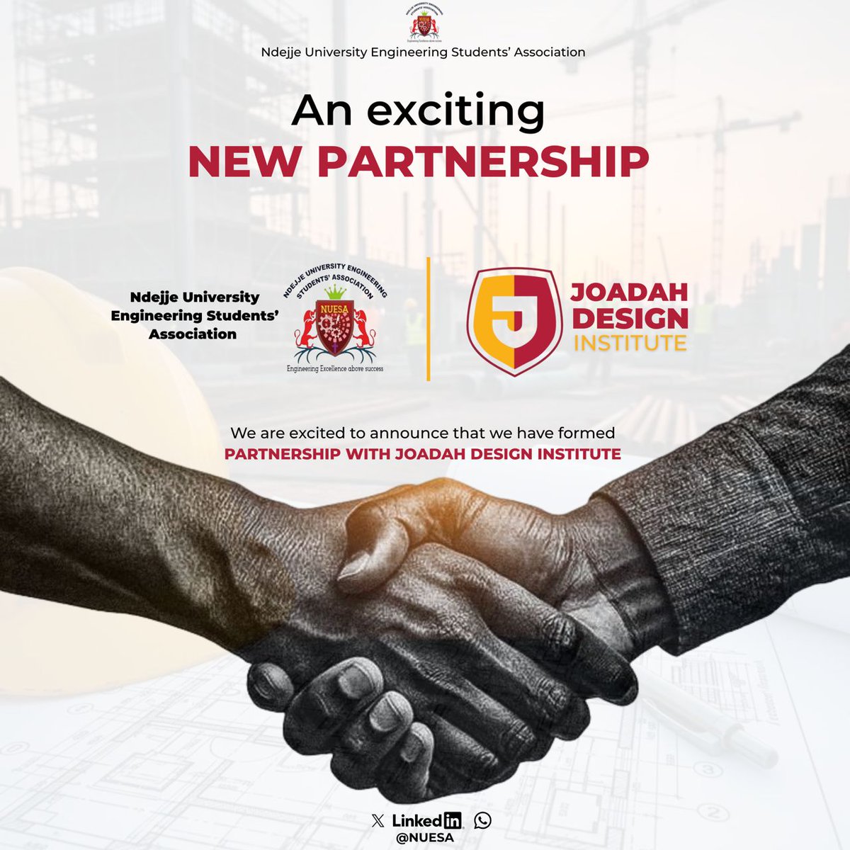 NUESA22's tweet photo. NUESA 🤝JOADAH✨

We’re proud to announce yet another new partnership with @JoadahDI a step forward in innovation, creativity, and engineering excellence. The future is engineered together! https://t.co/PHwzN9pq1s